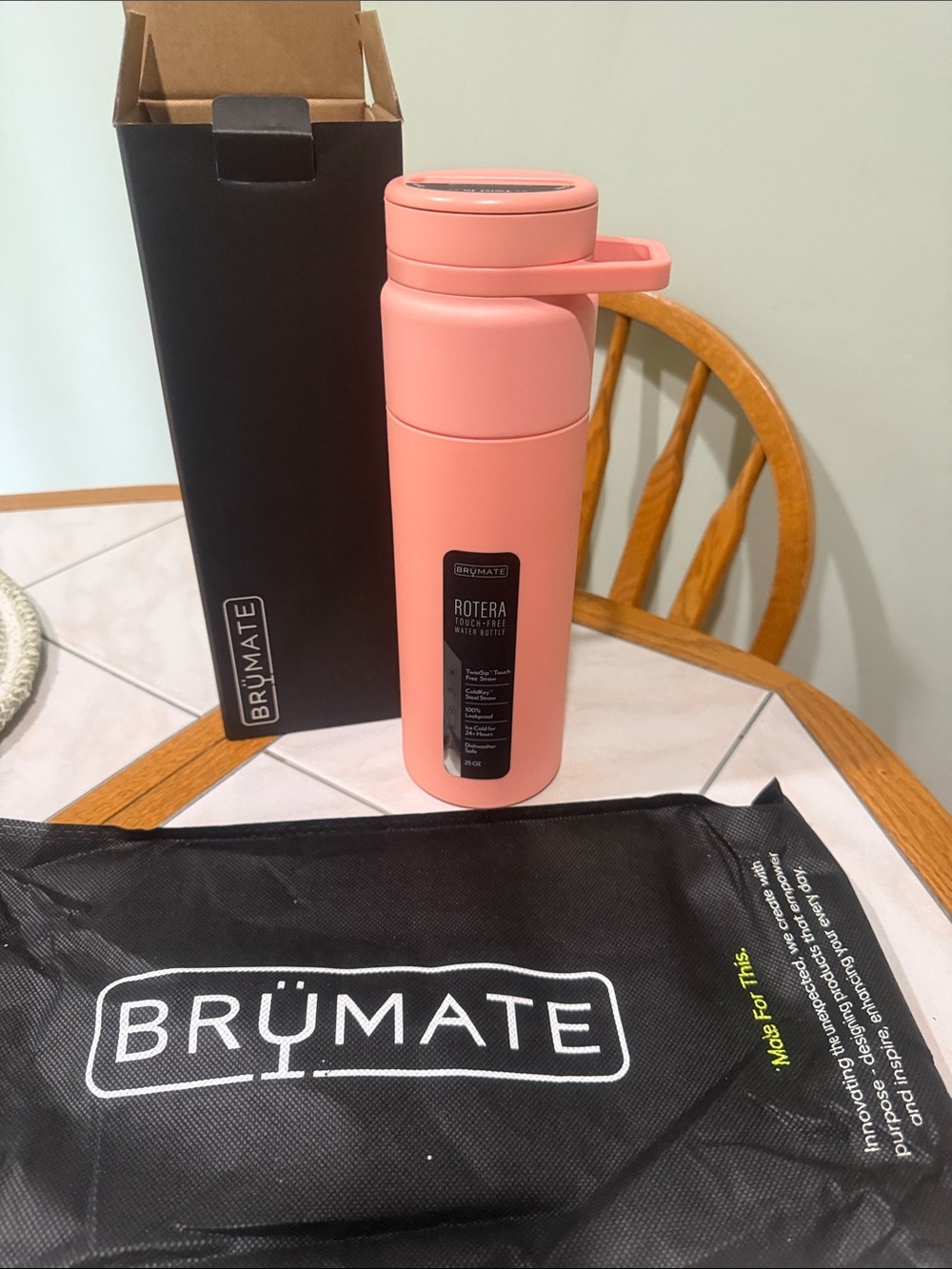 BrüMate Rotera Coral Pink Insulated Travel Bottle 25 ounces